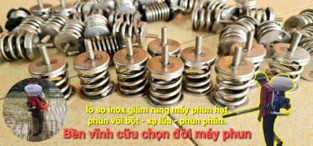 Linh kiện chân đế lò so giảm rung inox 304 lắp cho máy phun hạt - phun vôi bột - phun NPK - phun hạt